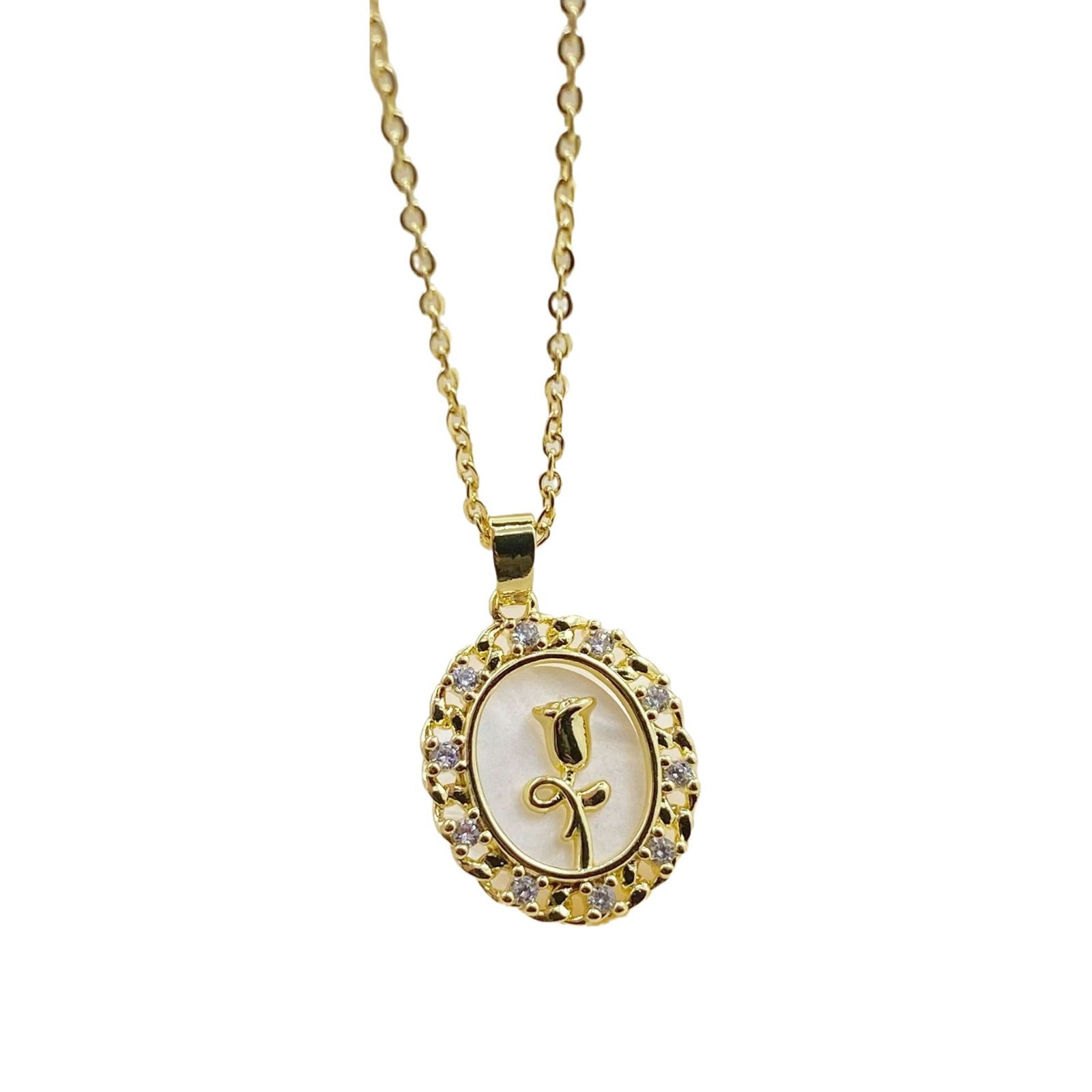 Wholesale Flower Diamond Pearl Necklace