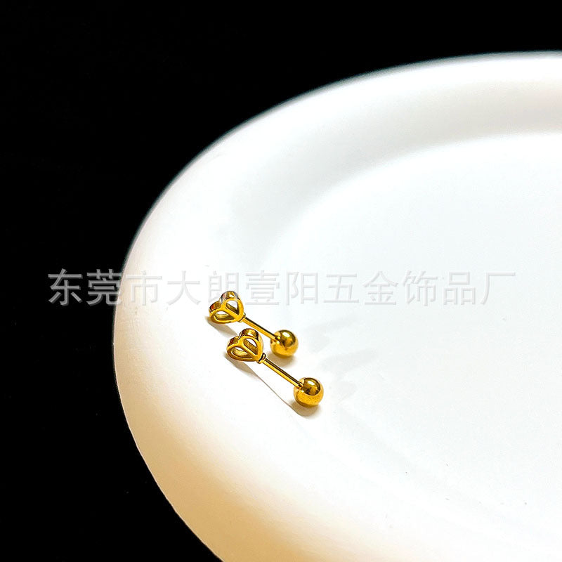 Wholesale Titanium Steel Stylish Heart  Star Screw-Back Cartilage Stud
