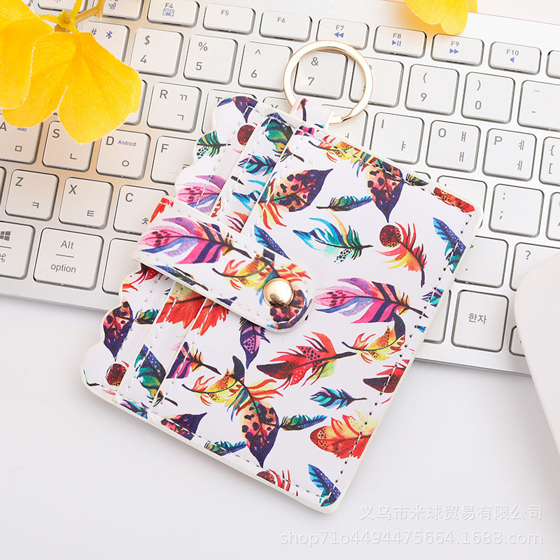 Wholesale Western Style Aztec Tie Dye Camouflage Plaid Leopard Print PU Pickup Bag Keychain ACC-KC-MiQiu001