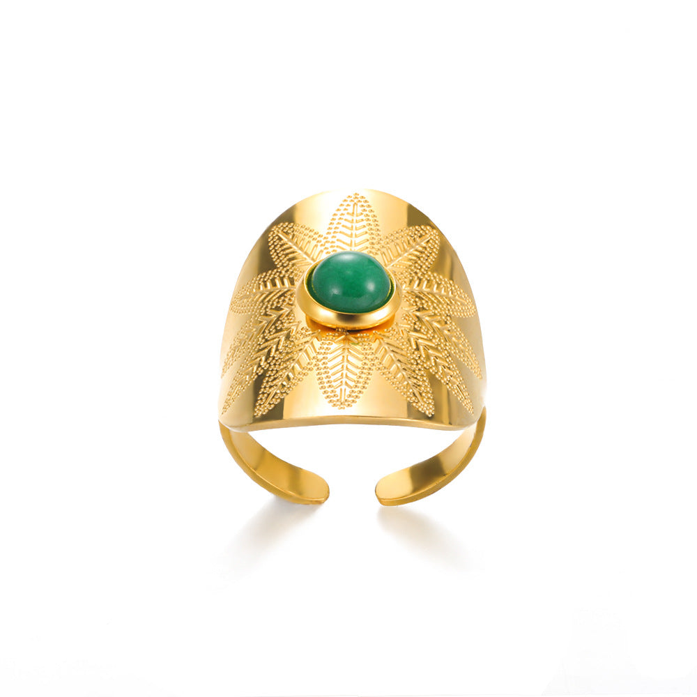 Wholesale Modern Geometric Shape Ring Stainless Steel with 18K Gold Plating Fashion Accessory for Everyday Wear