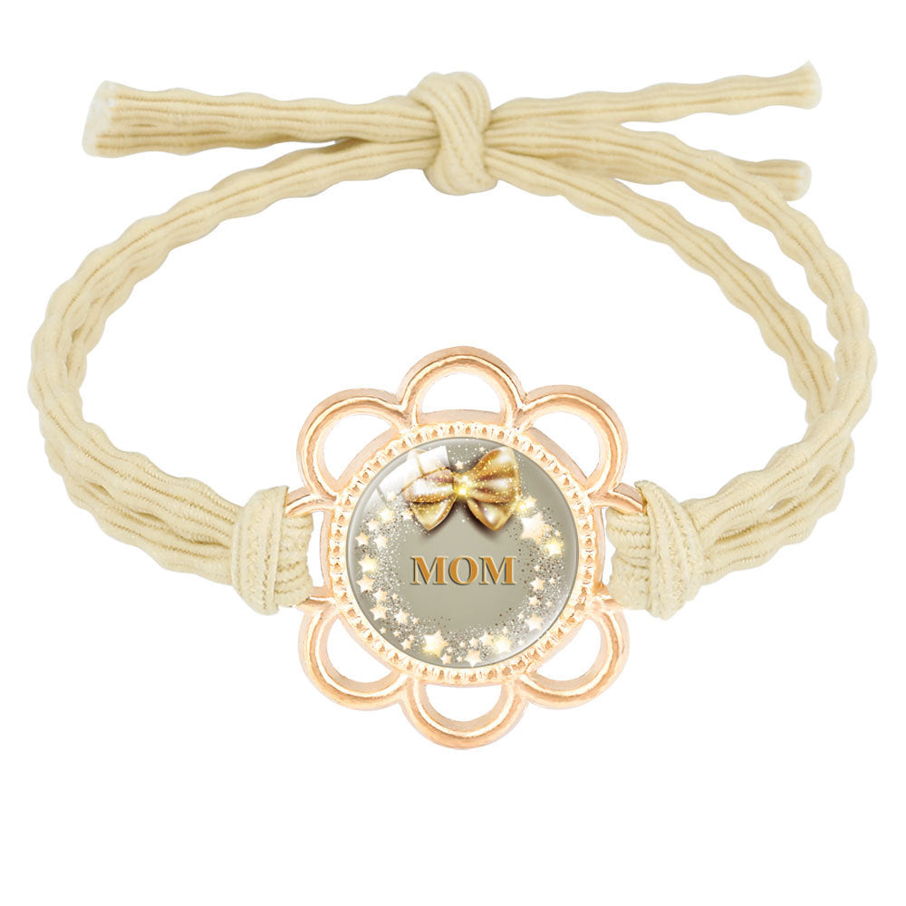 Wholesale mother's day jewelry hair rope bracelet dual-purpose alloy Mom