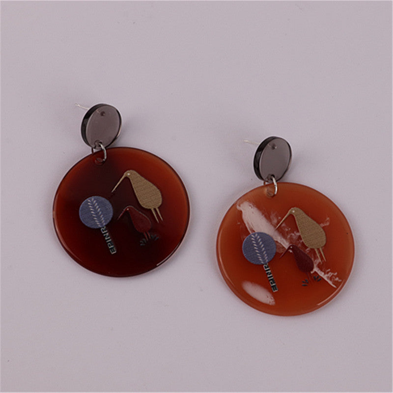 Wholesale retro small fresh geometric acrylic earrings