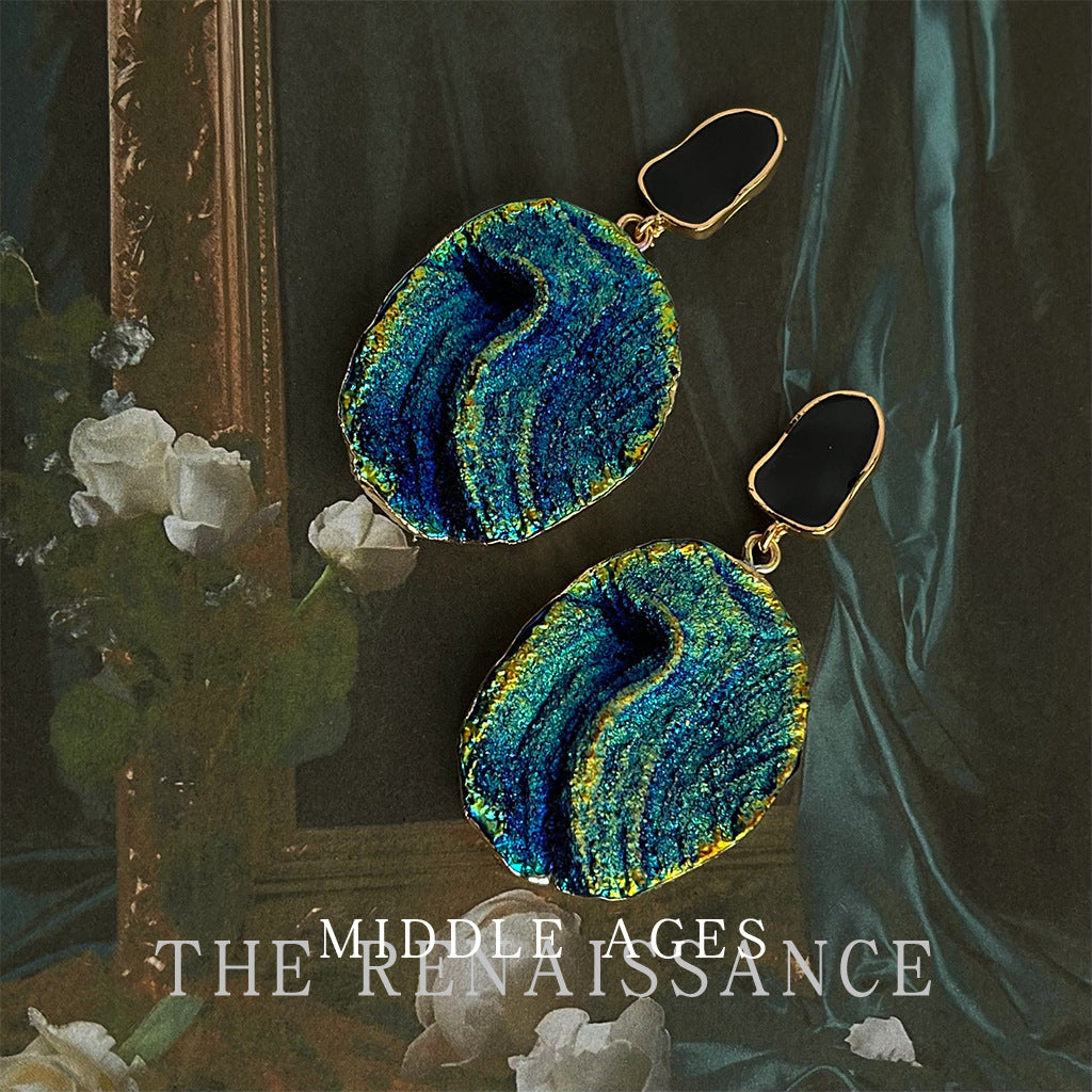 Wholesale Vintage Retro Blue and Gold Earrings