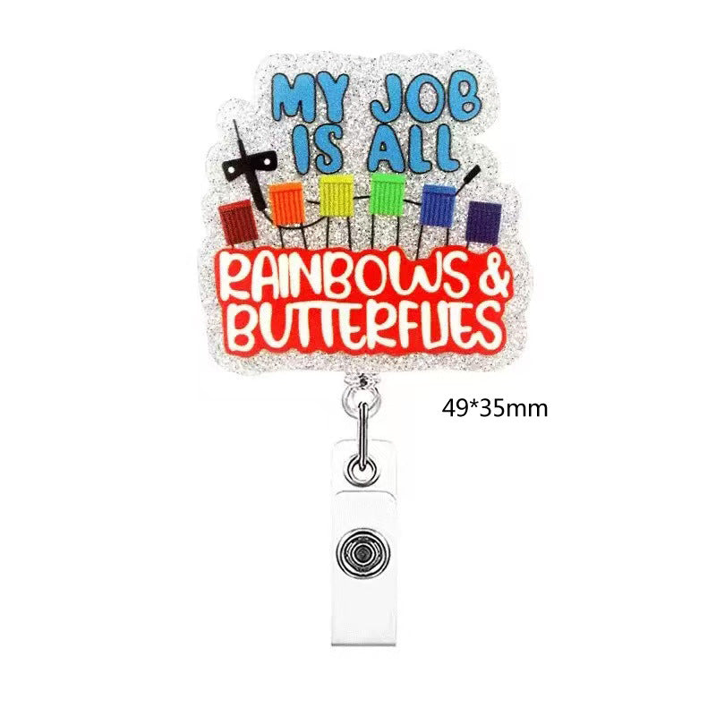 Wholesale Acrylic Badge Scroll Clip for Hospital Staff  Badge Reels