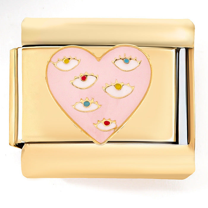 Wholesale Italian Charm Bracelet 9mm DIY Splicing Eyes Stainless Steel Composable Bracelet