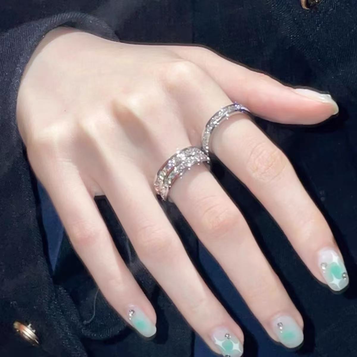 Wholesale Starry Sky Geometric Couple Ring Titanium Steel Trendy Fashion Accessory For Boutique Resale