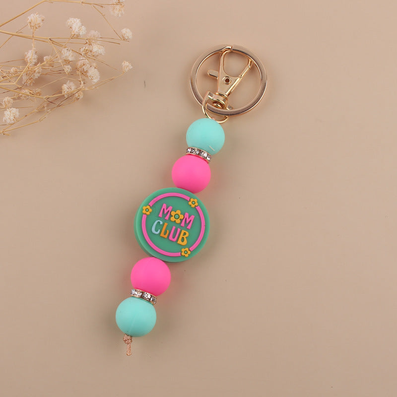Wholesale Cartoon Silicone MAMA Series Handmade Beaded Keychain ACC-KC-GuangTian001