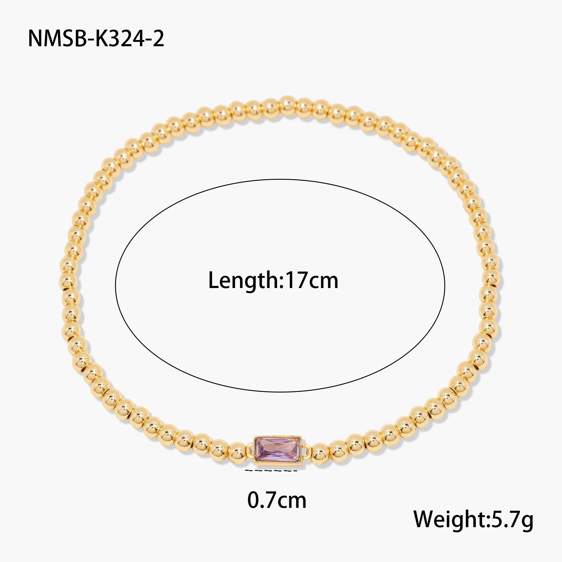 Wholesale Stainless steel gold-plated colored zircon bracelet
