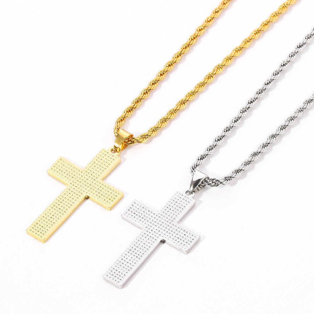 Wholesale Independence Day American Flag Cross Gold Plated Alloy Necklaces ACC-NE-Aya002