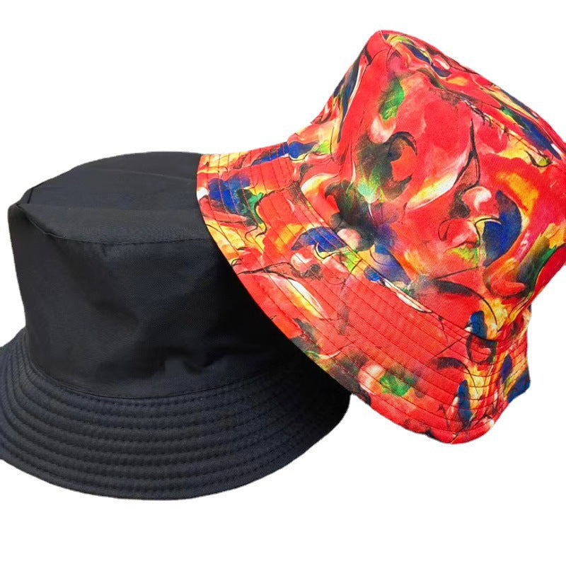 Wholesale Double-sided fisherman hat color printing basin hat   bucket hat