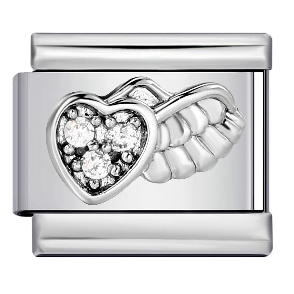 Wholesale Italian Charm Bracelet 9mm DIY Splicing Creative Pattern Series Stainless Steel Composable Bracelet