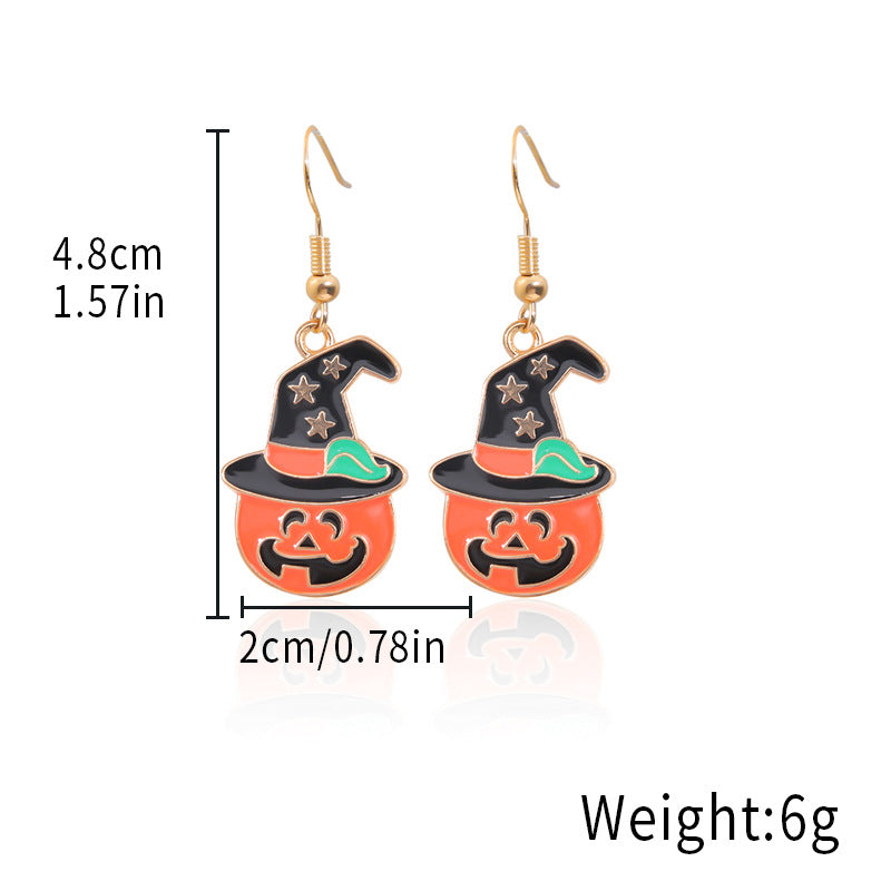 Wholesale Alloy  Earrings - Cute Ghost and Pumpkin Skull for Party Wear