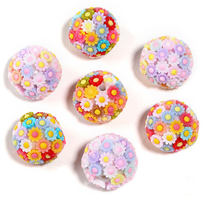 Wholesale 10PCS DIY Acrylic Flower Ball Balls ACC-BDS-LinG001