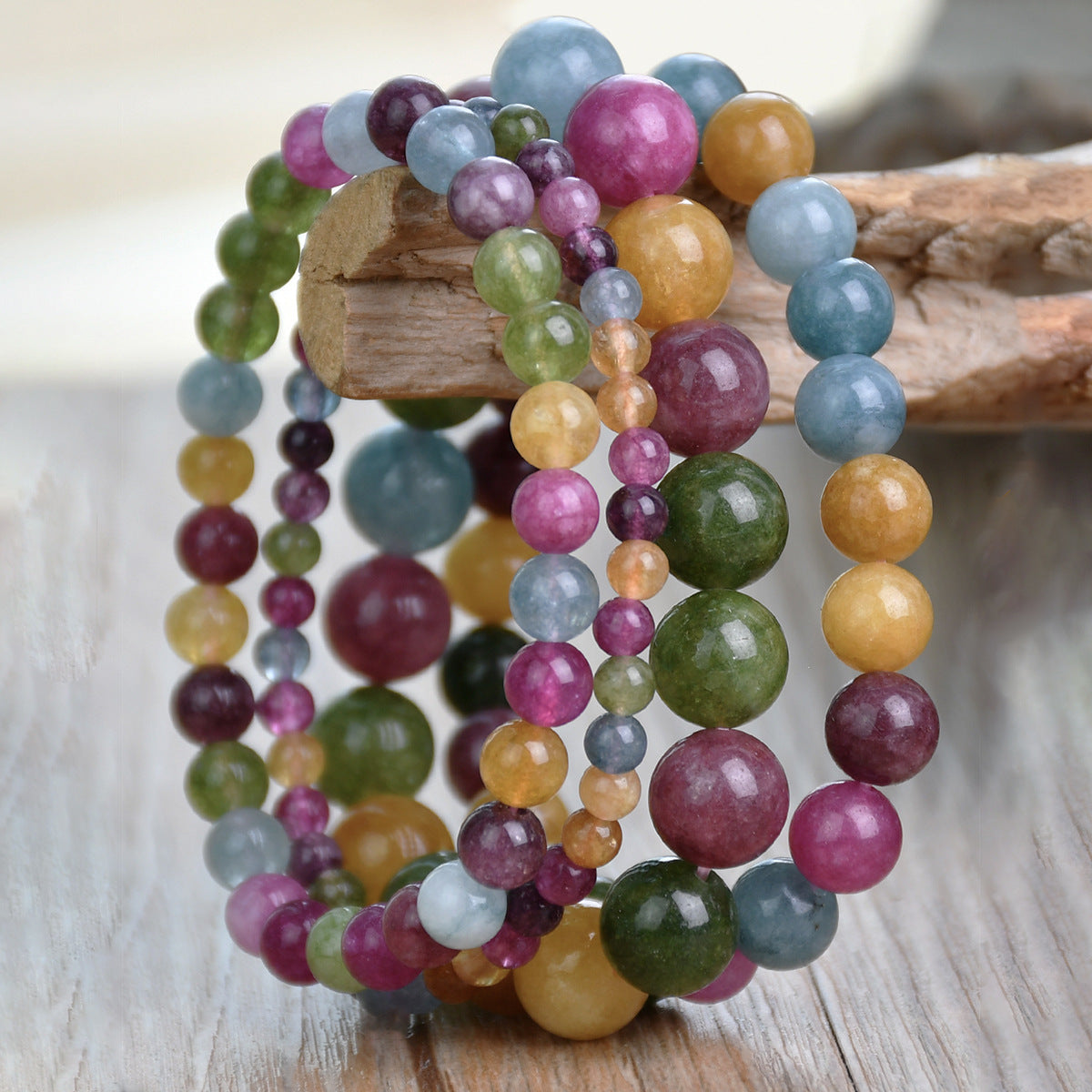 Wholesale New Chinese Style Natural Tourmaline Beaded Bracelet for Women,  Fashion Jewelry Accessory Gift