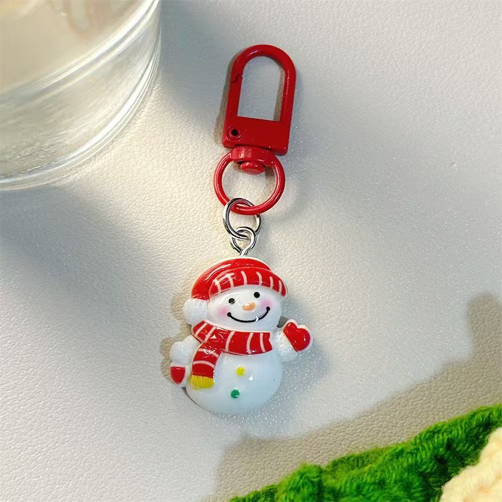 Wholesale Q Version Christmas Cartoon Keychain - Cute Moose Santa Snowman Funny Bag Charm Gift Fashion Accessory