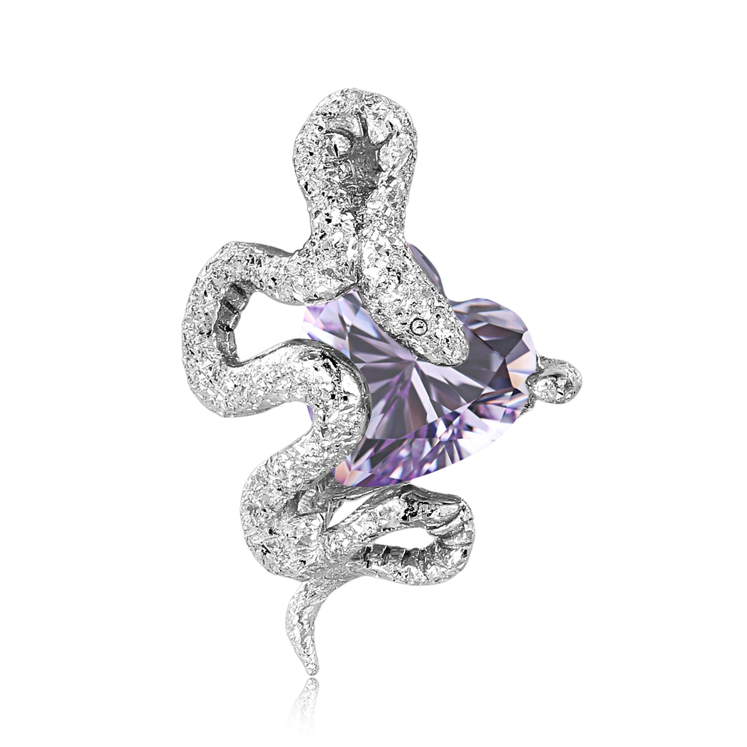 Wholesale 12 Birthstone Series Snake Heart S925 Sterling Silver Necklaces ACC-NE-MC014