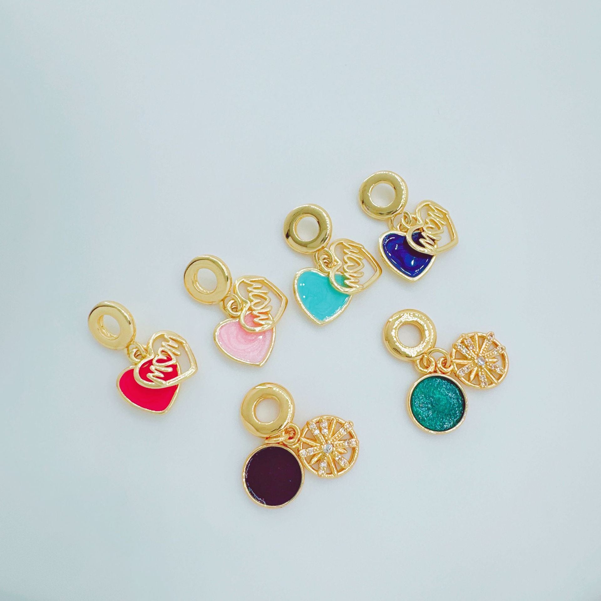 Wholesale Creative Ins Style Copper Plated Gold Pendant Trendy DIY Jewelry Accessory for Boutique Resale