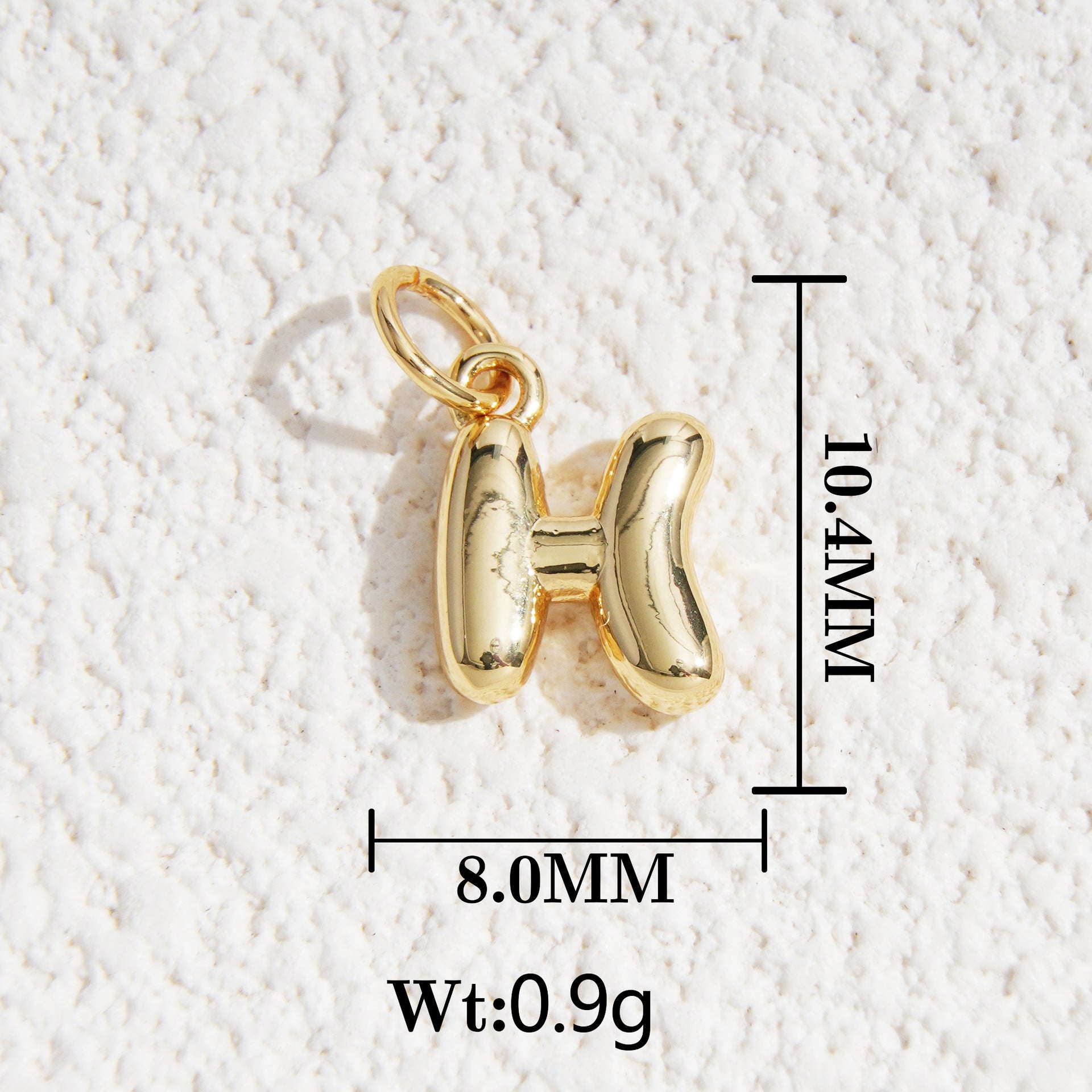 Wholesale5pcs DIY Copper Jewelry Charms— Gold-Tone Letter Series