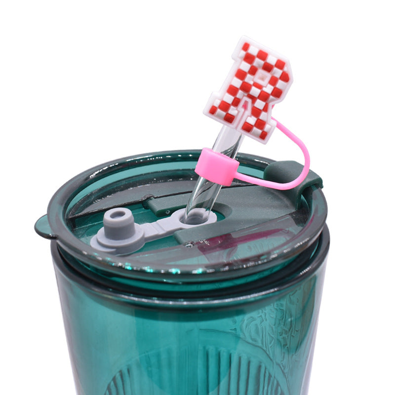 Wholesale Random 100pcs Cute Panda Series PVC Soft Straw Tube Cap