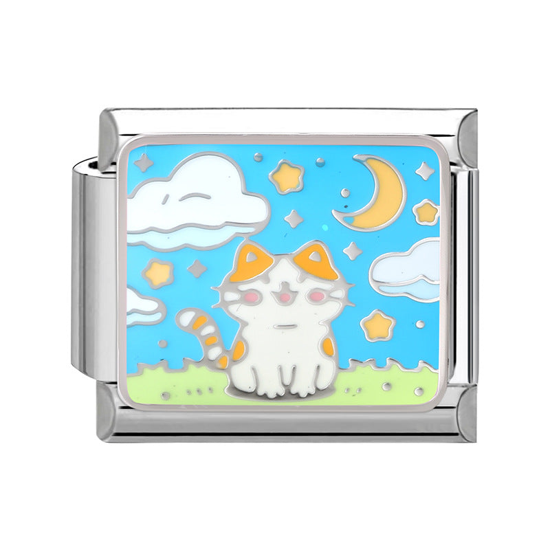 Wholesale Italian Charm Bracelet 9mm DIY Cartoon animal-themed   Stainless Steel Composable Bracelet