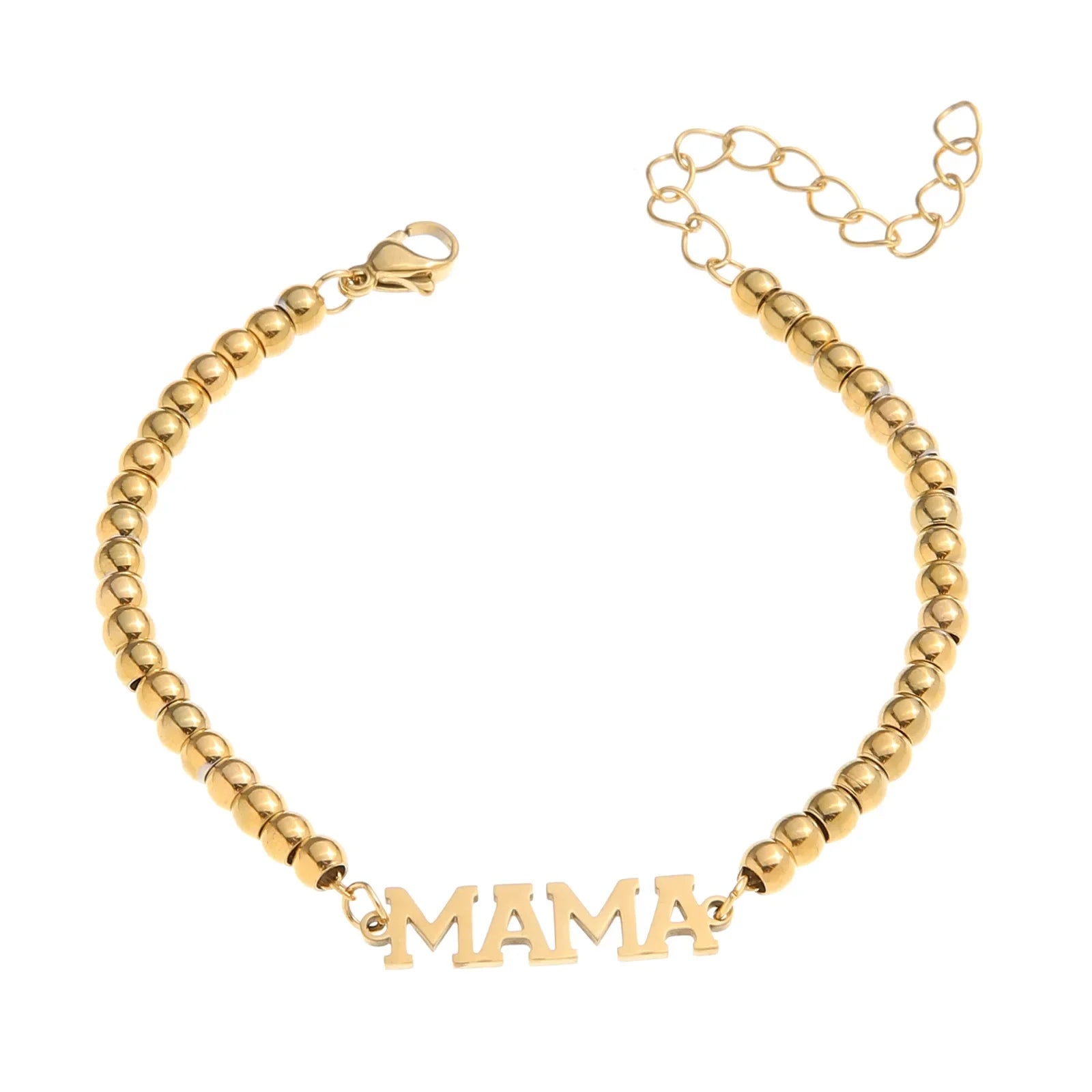 Wholesale  Stainless Steel Plated 18K Gold 4MM Beads  Mother's Day Bracelet