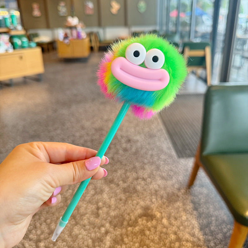 Wholesale  soft cute little flower fur ball ball pen