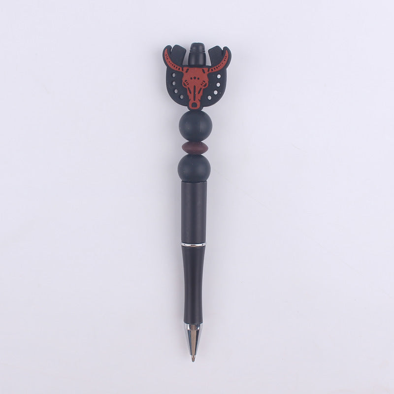 Wholesale  creative  cartoon animal cow silicone beads beaded pen