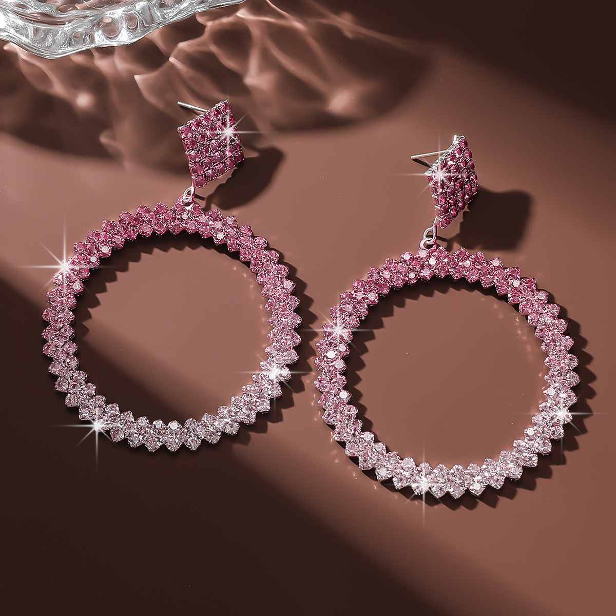 Wholesale  Luxury Full Diamond Shiny Rhinestones Earrings