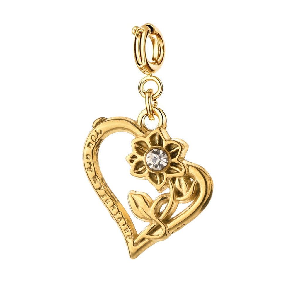 Wholesale Retro Style Heart Series Oil Dripping Colorful Stainless Steel  Charms