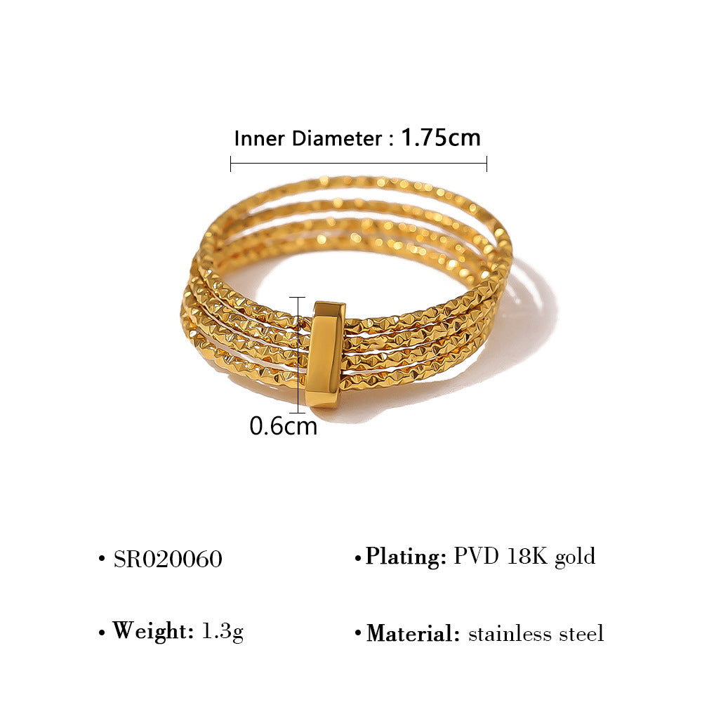 Wholesale Light luxury multi-layer titanium steel ring