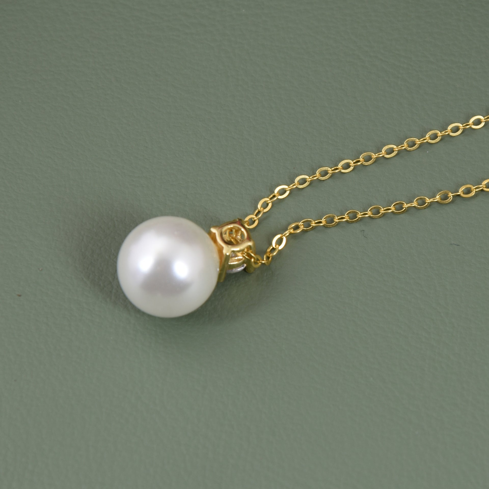 Wholesale 18k gold necklace micro inlaid zircon pearl necklace