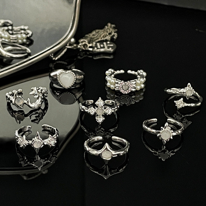 Wholesale Irregular star simple Opal fashion Open ring