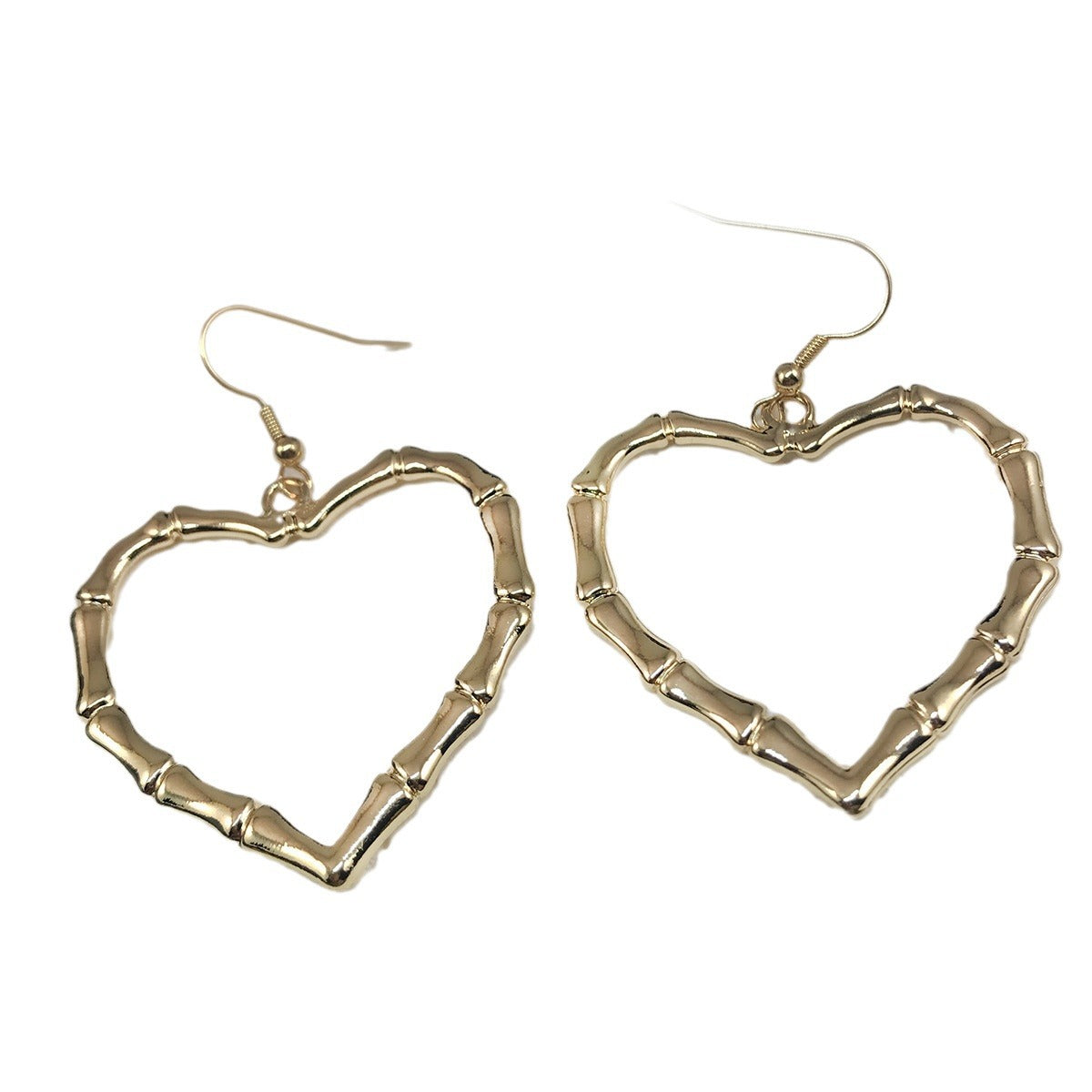 Wholesale bamboo Gold Plated Earrings love earrings