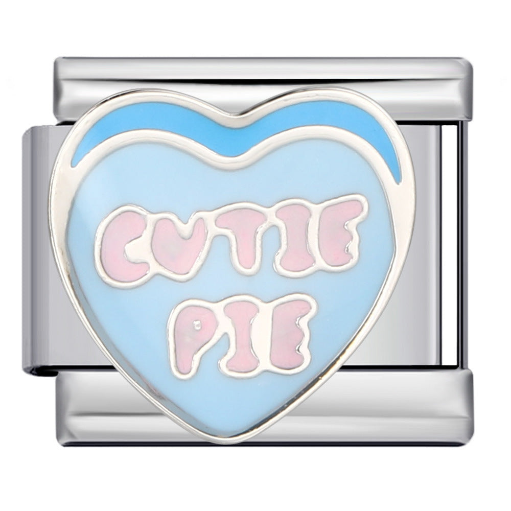 Wholesale 9mm Italian Charm Starter Bracelets DIY Hearts Single Section Creative Stainless Steel Composable Bracelet