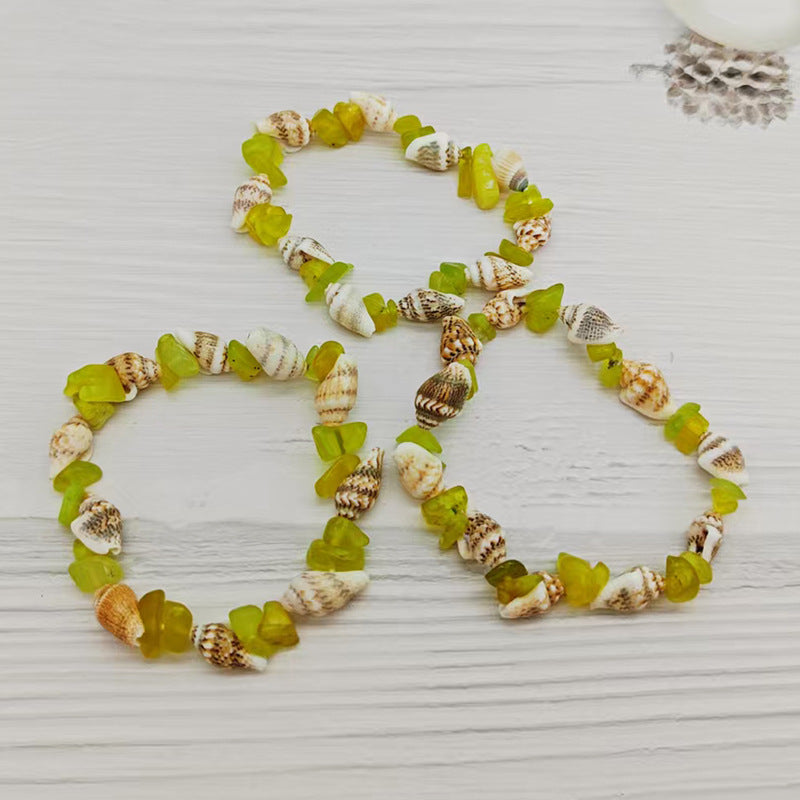 Wholesale Natural Stone Shell Bead Bracelet Quartz Amethyst Strawberry Crystal Gift