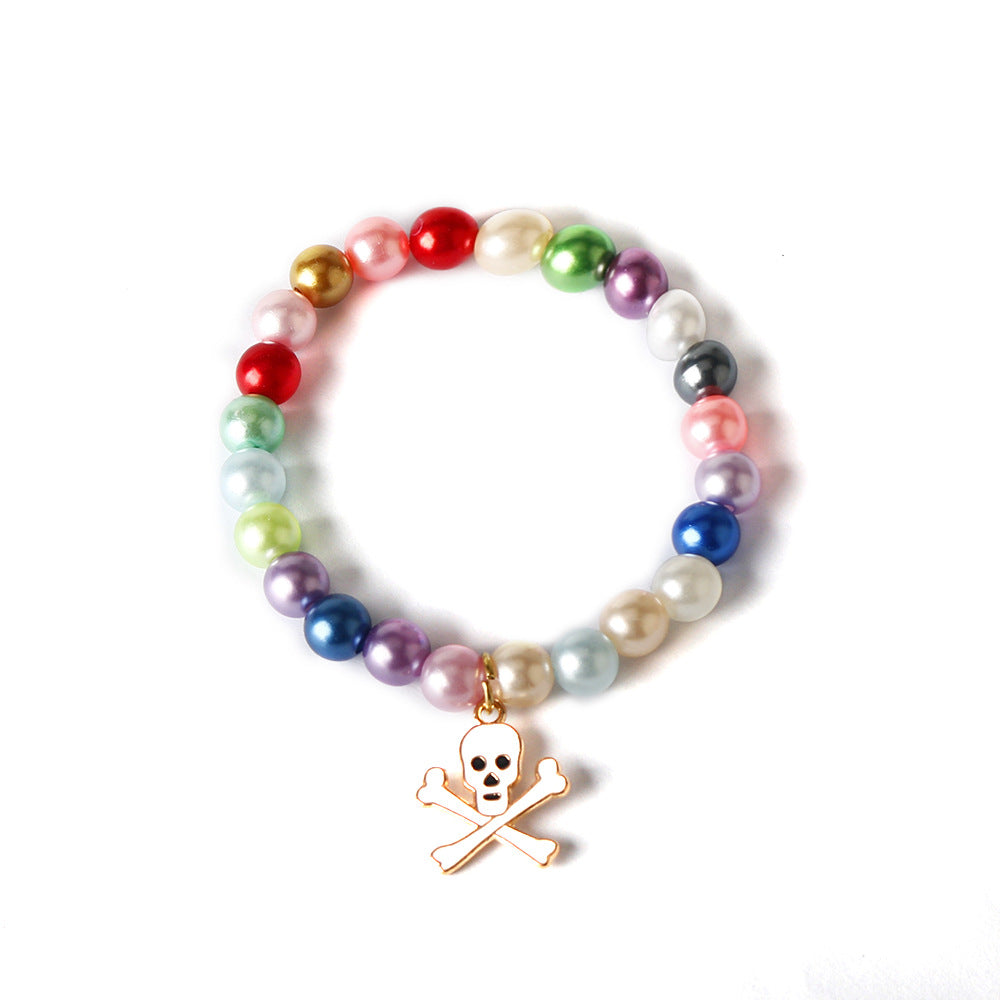 Wholesale Colorful Beaded Pumpkin Head Ghost Skull Halloween Bracelet ACC-BT-HX002