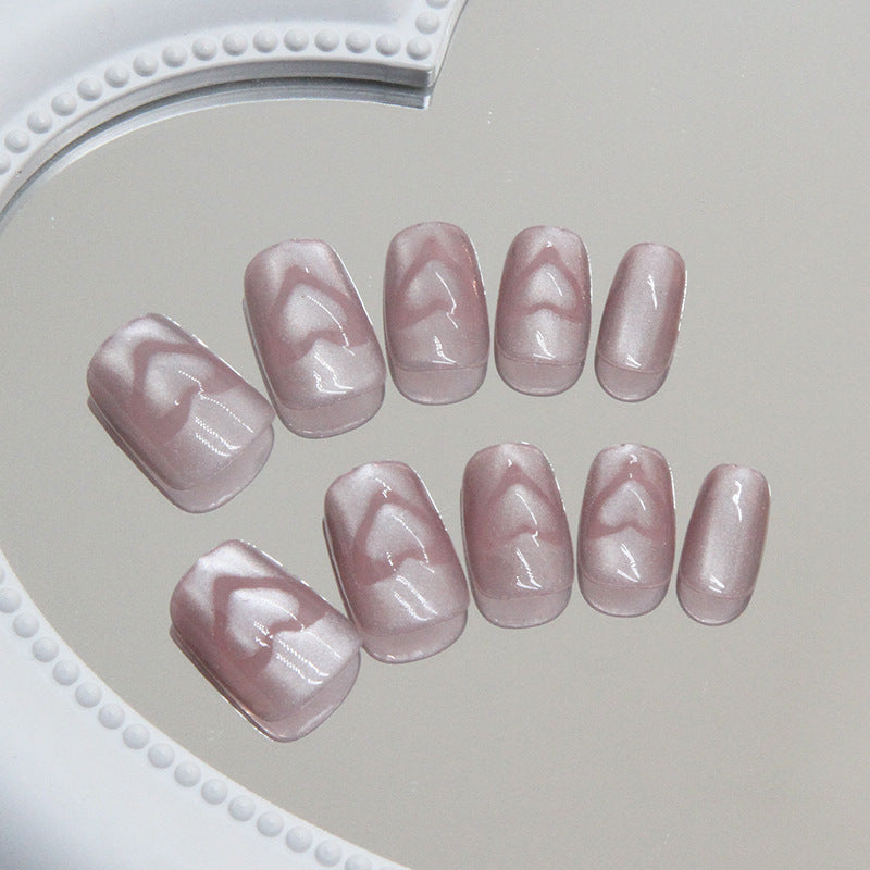 Wholesale 24 Pieces/box Heart Cat Eye Nails Kits Nail Stickers