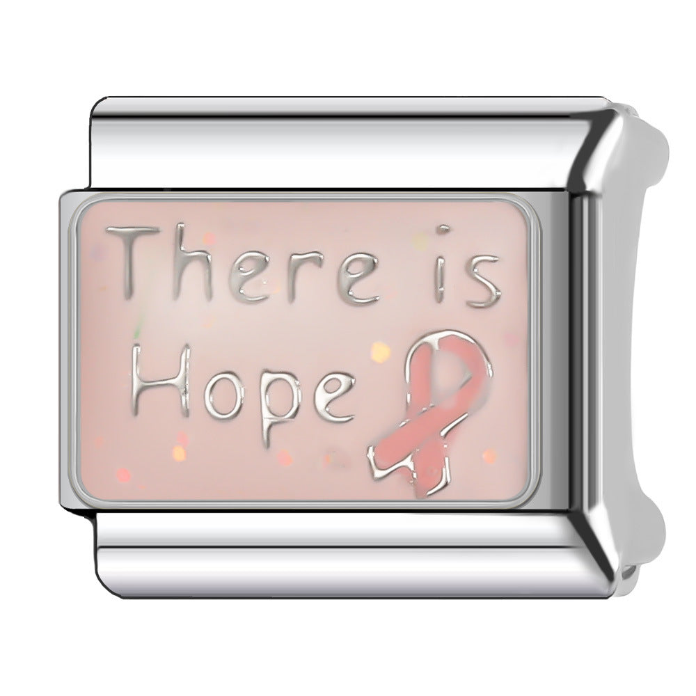 Wholesale Italian Charm Bracelet 9mm DIY Splicing English Series Cute Cartoon Stainless Steel Composable Bracelet