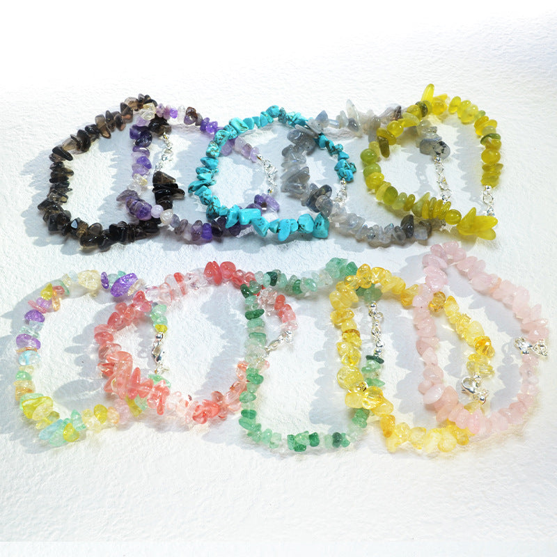 Wholesale Bohemian Colored Natural Stone Crushed Stone Bracelet ACC-BT-XA001