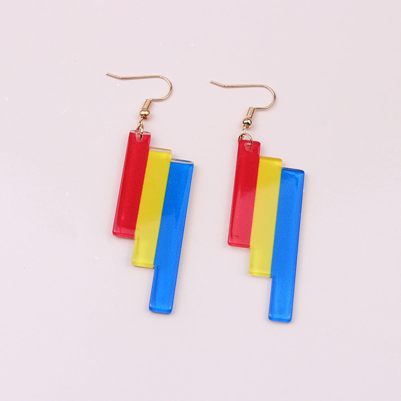 Wholesale Rainbow LGBT Pride Month Heart Shape Rainbow Dragonfly Acrylic Earrings ACC-ES-DA014