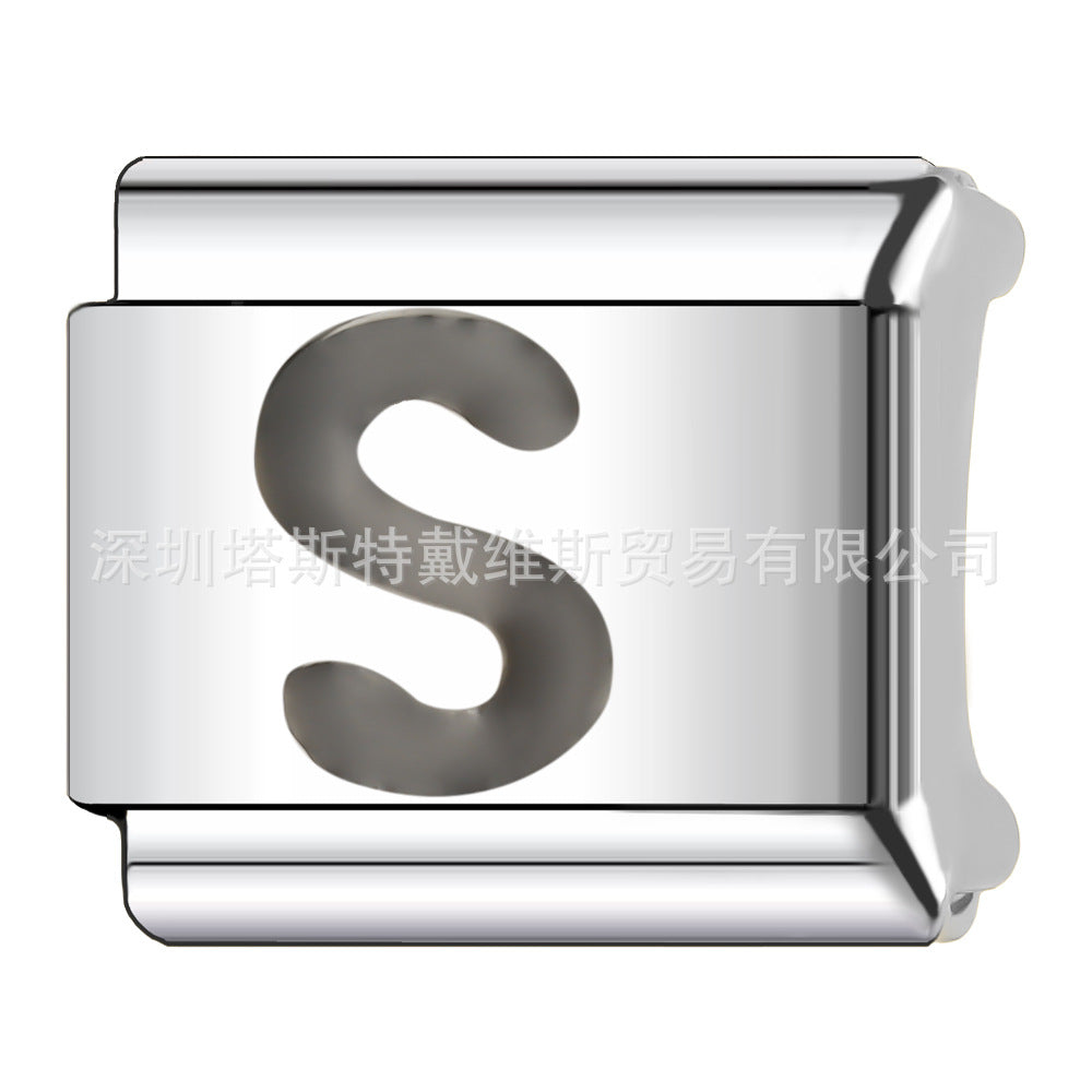 Wholesale 9mm Italian Charm Starter Bracelets DIY square Single Section Creative Stainless Steel Composable Bracelet