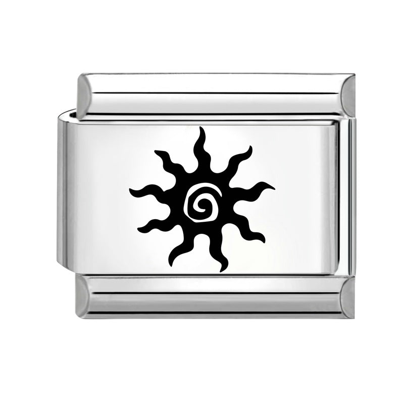 Wholesale Italian Charm Bracelet 9mm DIY Splicing Creative Pattern Stainless Steel Composable Bracelet