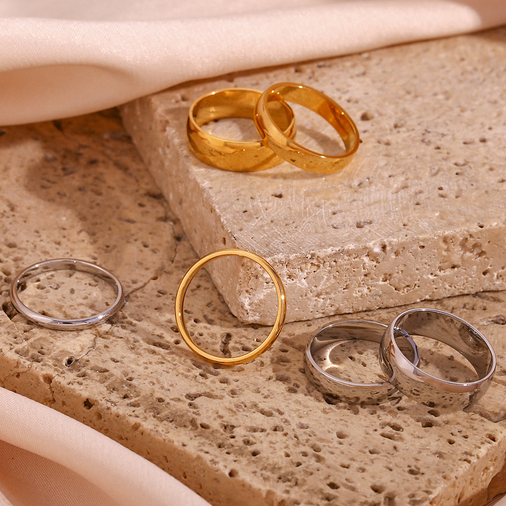 Wholesale Stainless Steel 18K Gold Plated Pigment Hoop Ring ACC-RS-Mengj002