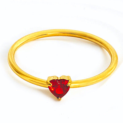 Wholesale 2PCS Titanium steel heart-shaped zircon ring