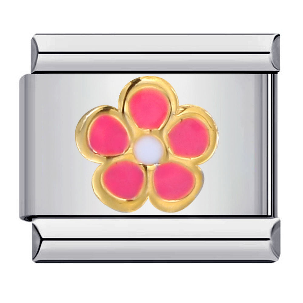 Wholesale Italian Charm Bracelet Gold Plated Stamping Pattern Stainless Steel Composable Bracelet