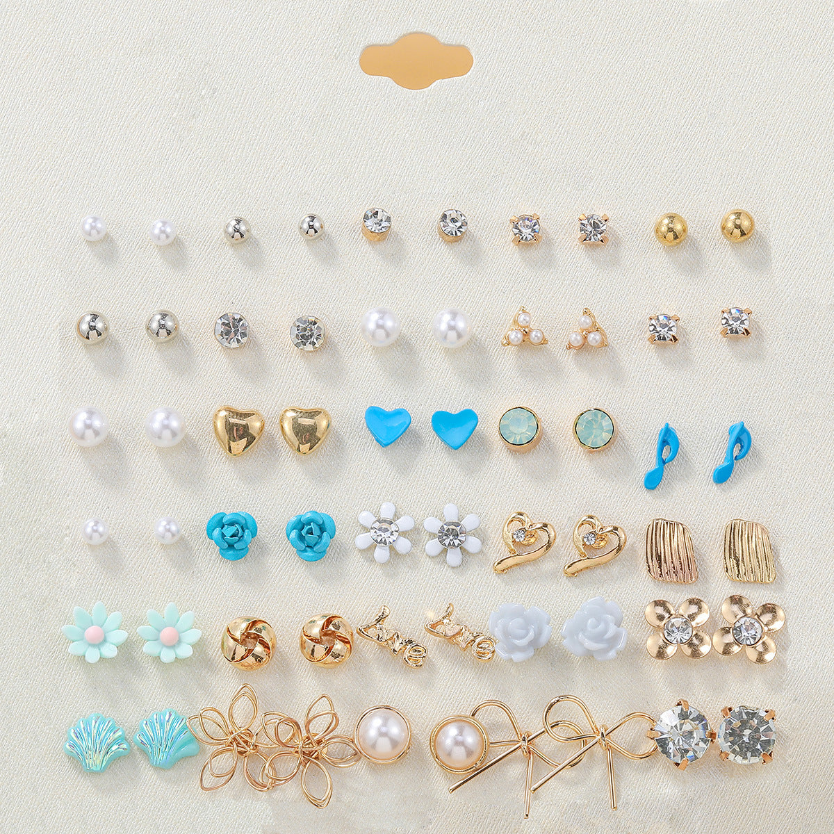 Wholesale 30 pairs/ set of bow flowers starfish butterfly earrings set