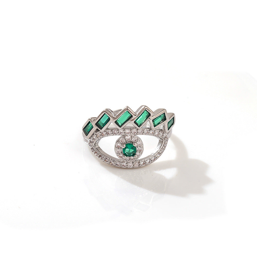 Wholesale Gold Plated Copper Zircon Open Ring with Crown Design Jewelry Accessory Gift