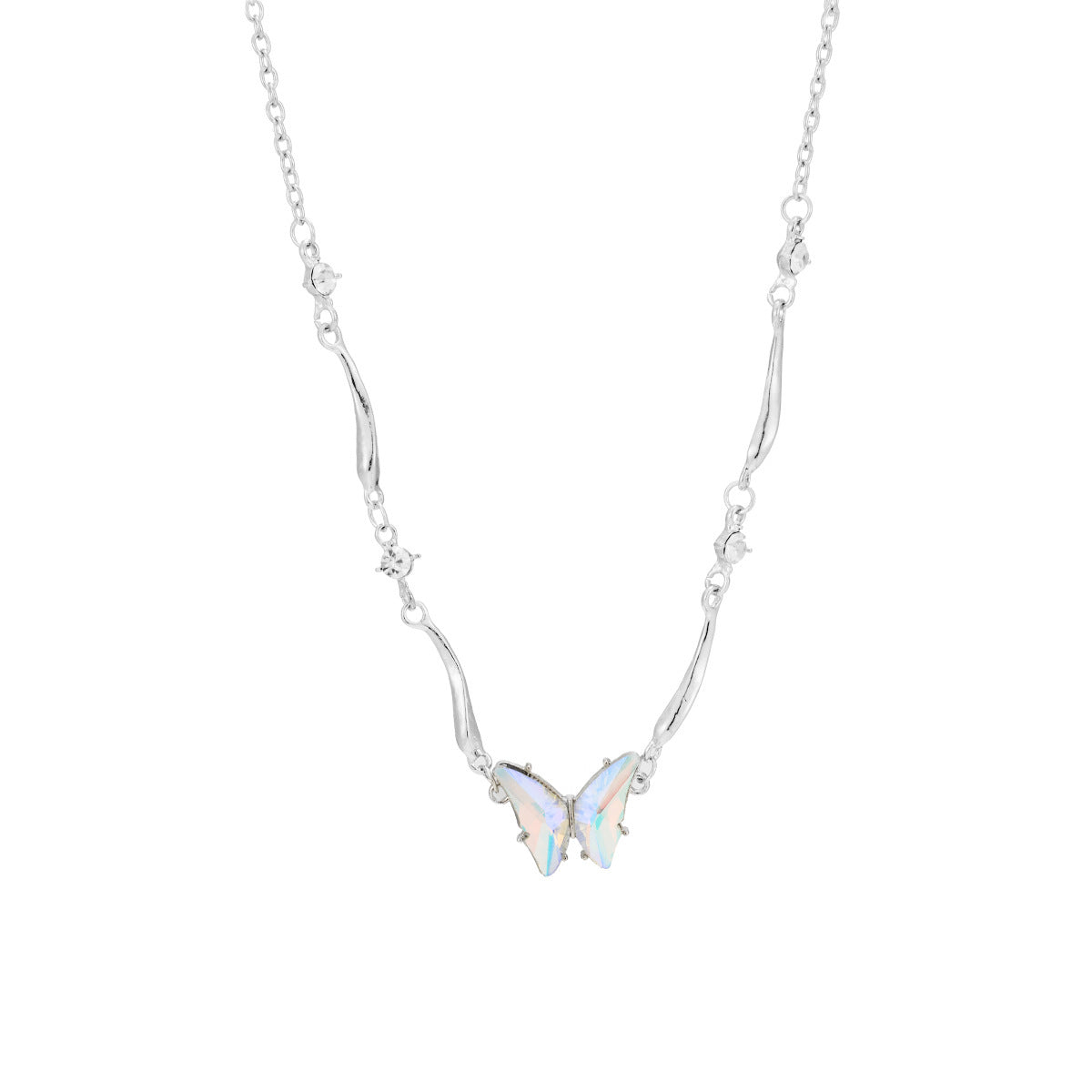 Wholesale Colorfulful Zircon Butterfly Asymmetrical Choker Necklace