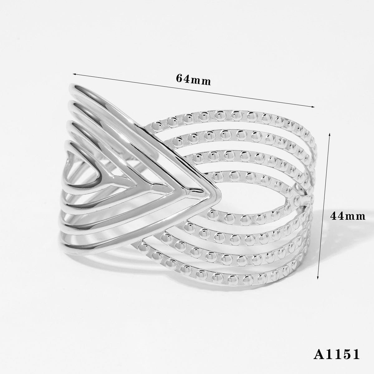 Wholesale  Leaf Bracelet suit Stainless Steel Metallic Wide-sided Hollow Ginkgo Leaf Elegant Bracele