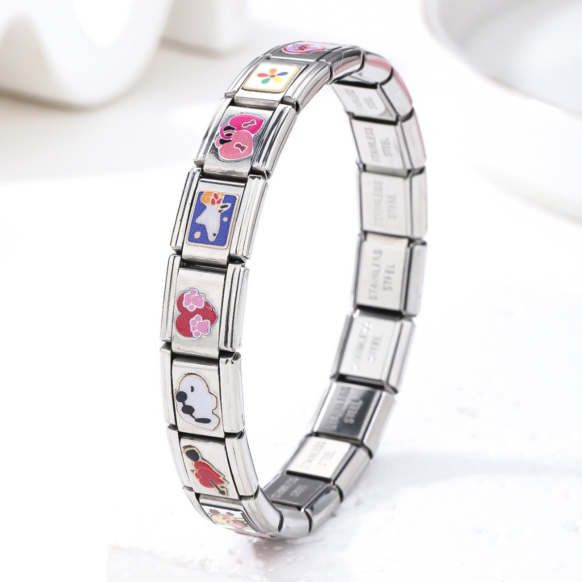 Wholesale Italian Charm Bracelet 9mm DIY Splicing Cute Creative Stainless Steel Composable Bracelet